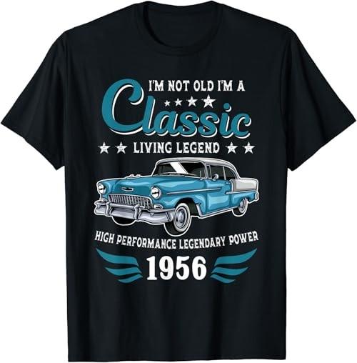 Vintage 1956 Birthday Classic Car for Legends Born In 1956 T-Shirt Unisex T-Shirt M 1950₽
