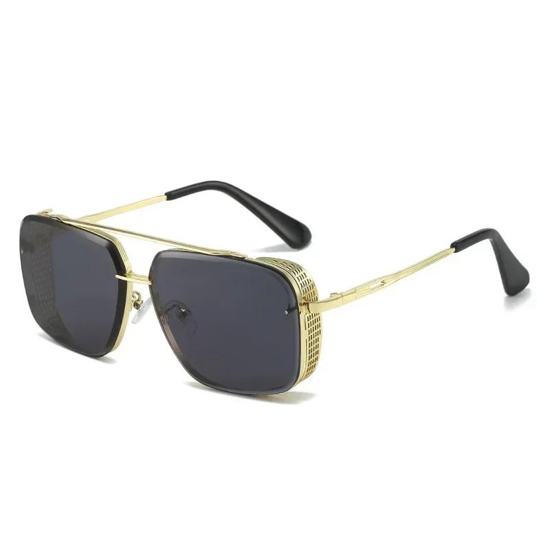 Classic Sunglasses Mens Women Vintage Pilot Square Trendy Metal Steampunk Fishing Driving Sun Glasses