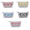 1pc Unisex Felt Glasses Bag Portable Glasses Storage Bag Travel Sunglasses Eyeglass Organizer Pencil Case Makeup Bag with Zipper