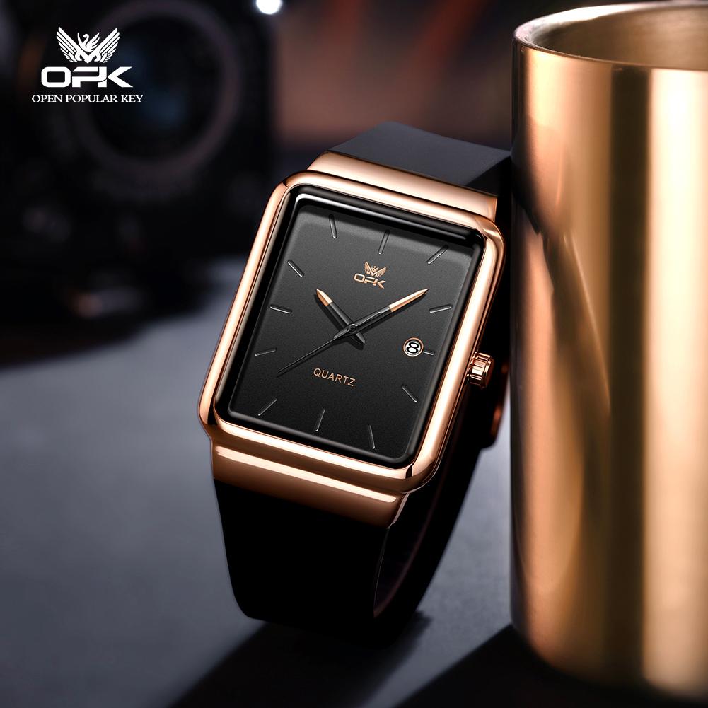 OPK Brand Watch Single Calendar Silicone Strap Men's Watch Casual Simple Waterproof Quartz Watch 8194