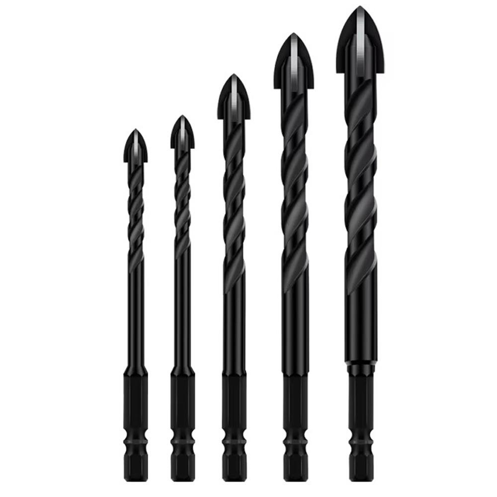 3-12mm Cross Hex Tile Drill Bit Set Precision Ground Hole Opener Porcelain Tile Drilling