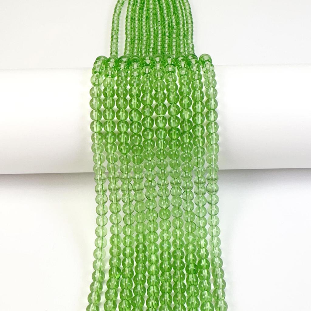 6mm Natural Glossy Round Bead Lampwork Glass for DIY Cell Phone Chains, Earrings, Hairpins, and Flower Stamens.