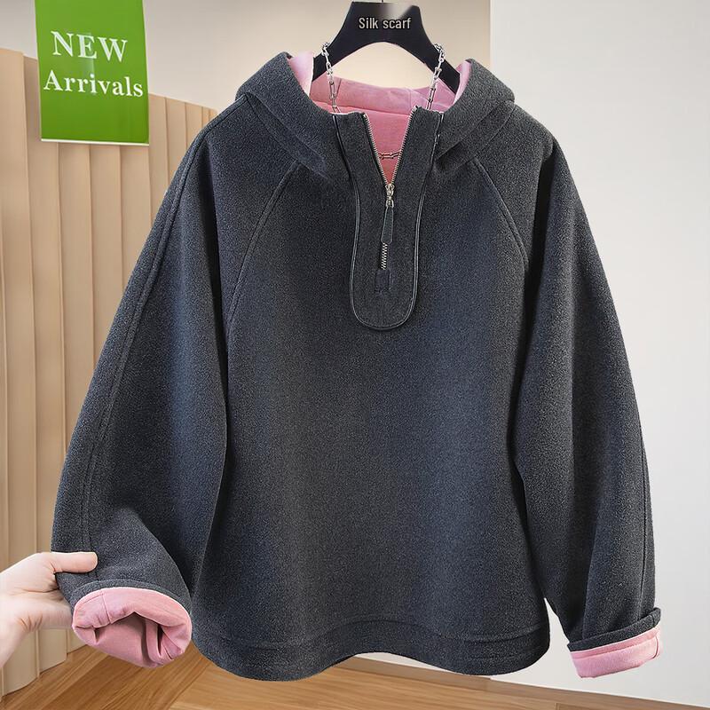 

Women s Patchwork Color-block Hooded Sweatshirt L