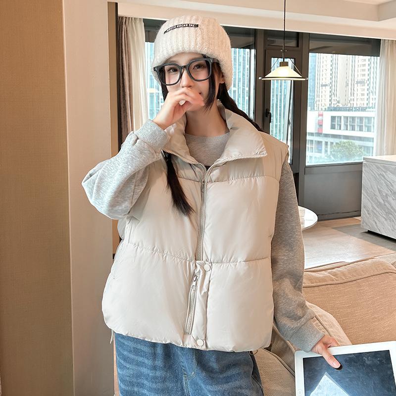 

Cotton vest women s autumn and winter short stand-up collar loose down cotton women s vest vest vest jacket commuter M