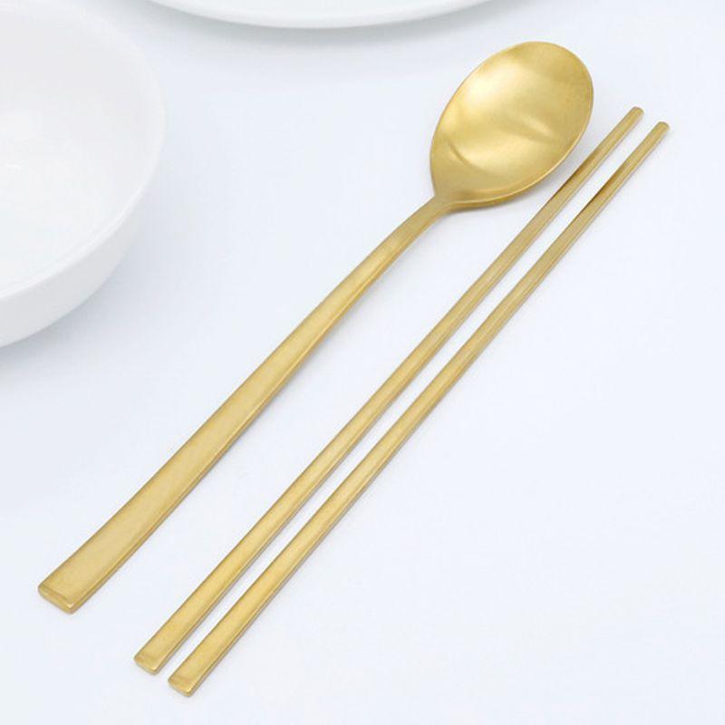 Reborn. J Titanium-Plated Gold Bling Basic Cutlery Set