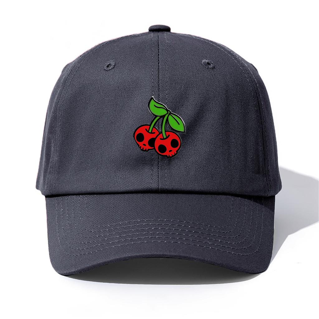 1pc Skull Cherries Print Baseball Cap for AdultsMinimalist Retro Style Casual Soft Adjustable Dad HatPerfect As Gift