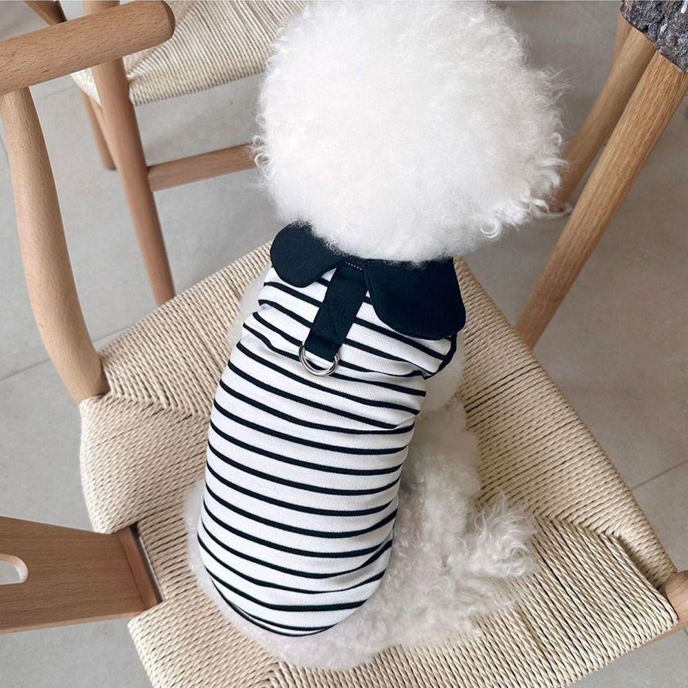 Breathable Dog Striped T-shirts Cute Pet Skirt Pet Chest Strap Dog Vest Harness  for Puppy Kittens