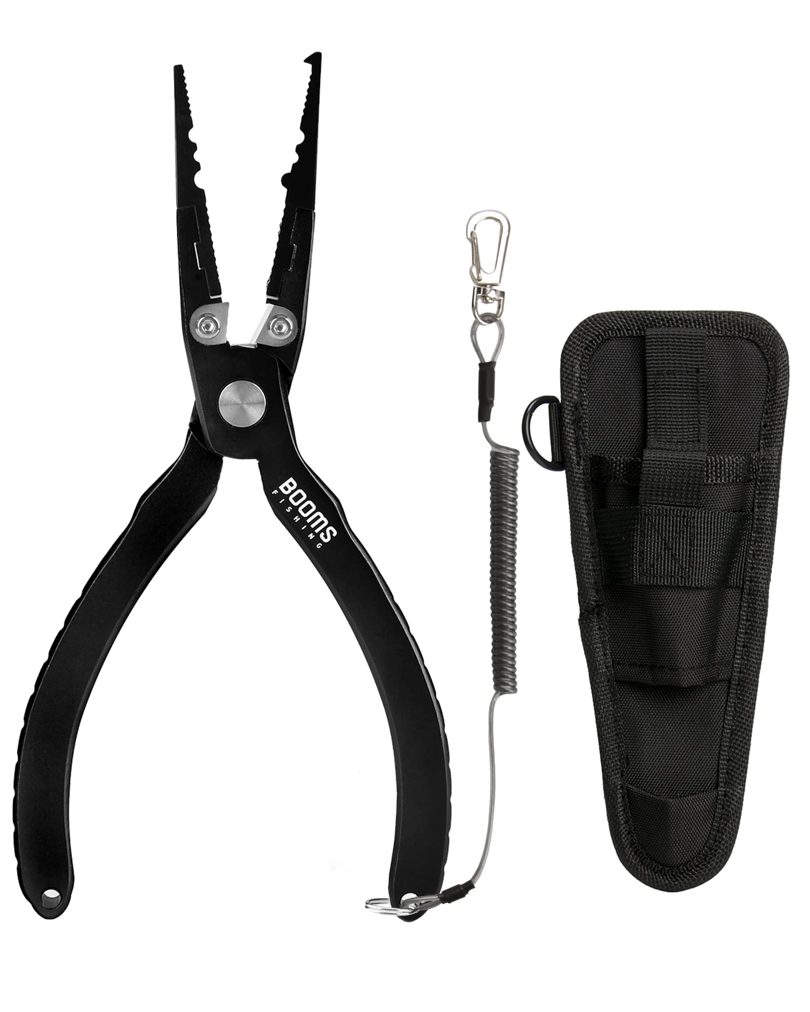 

Booms Fishing X03 Pliers, Fishing Pliers with Case and Butt Rope, Black