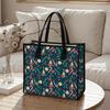 Christmas Pattern Tote Bag Fashion Portable Large Capacity Shoulder Handbag for Daily Use