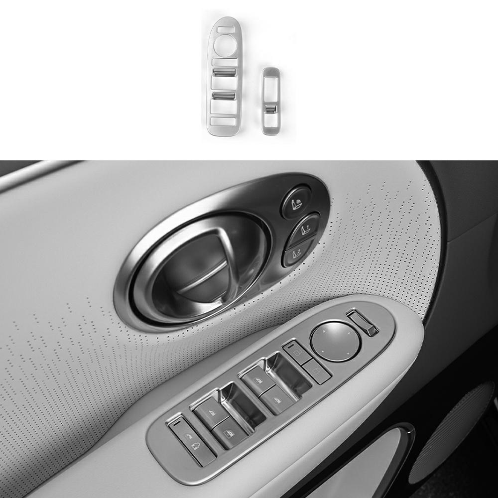 Interior Accessories Carbon Fiber Window Lift Switch Button Frame Trim Cover For Hyundai IONIQ 9 2025 2026 Car Supplies
