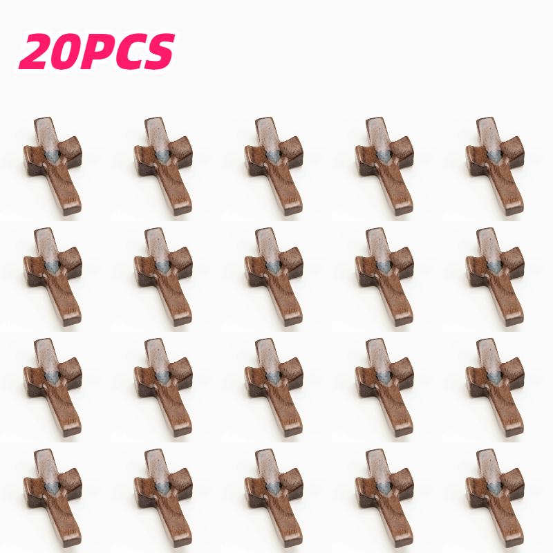 

20PCS Wooden Cross Decorations Spiritual Religious Symbols Natural Wooden Crosses for Home Office Church or Gifts Indoor Decor