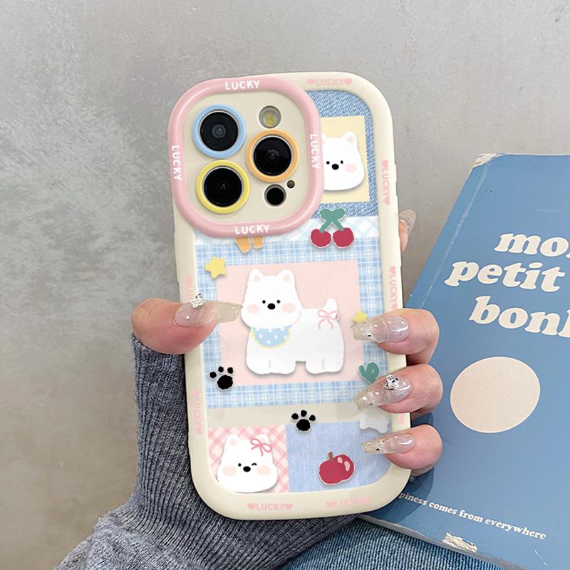 Cute West Highland Cartoon Suitable for Iphone16promax Mobile Phone Case Apple 15pro with Lanyard 14 Women 17