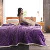 Thick 3-Layer Fleece Blanket Bed Sofa Couch - Solid Color Soft Plush Throw Winter Fall Season