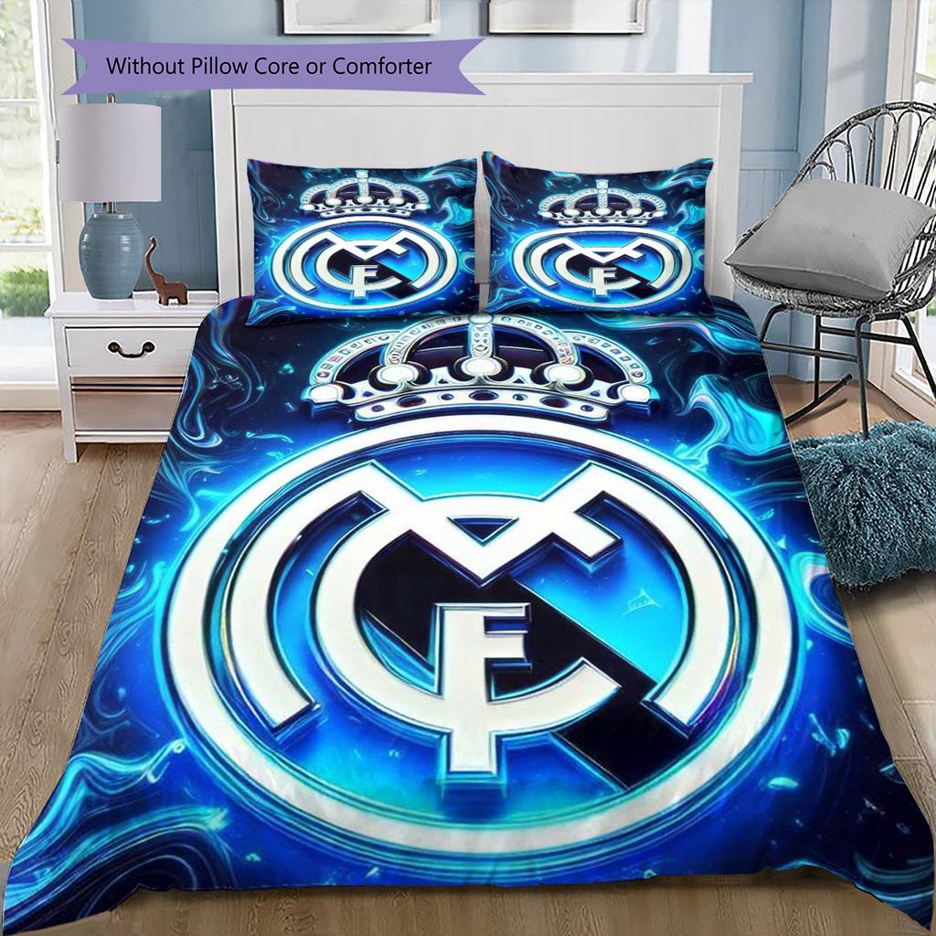 Set cu cuvertură și fețe de pernă cu model de desene animate Decorare casă Cadou de ziua de naștere (1 * husă de pilotă + 2 * fețe de pernă, fără miez)