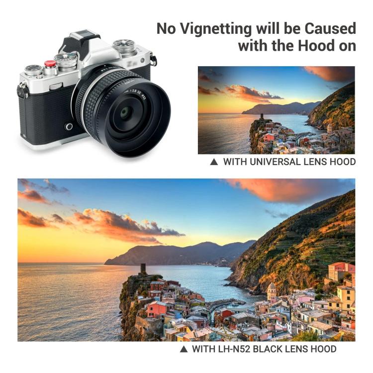 LH-N52 Gegenlichtblende für Nikon Z 28mm F2.8/Z 40mm F2 Objektiv (Schwarz)