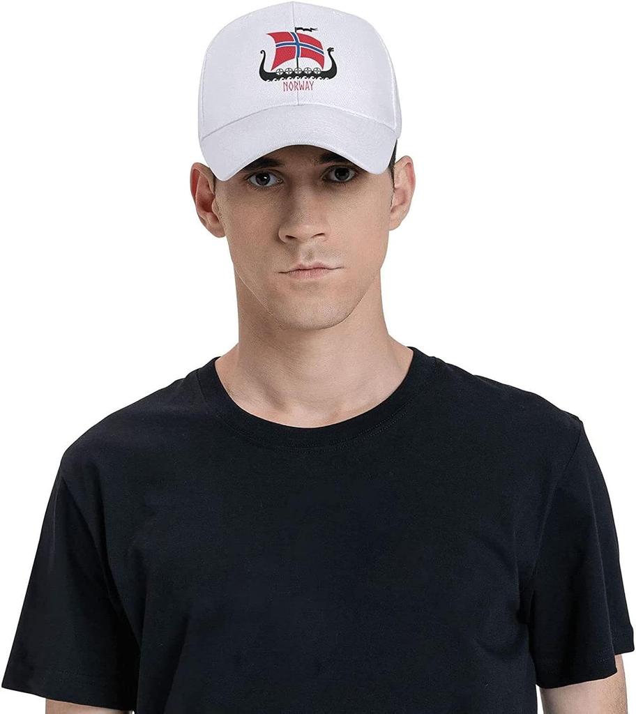 Norwegian Flag Norway Viking Ship Baseball Cap Adjustable Low Profile Golf Dad Hat for Unisex Women