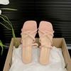 Internet Celebrity Explosion Retro Thick Heel Slippers Women's Summer Wear 2025 New Fairy Wind French Cool Slippers