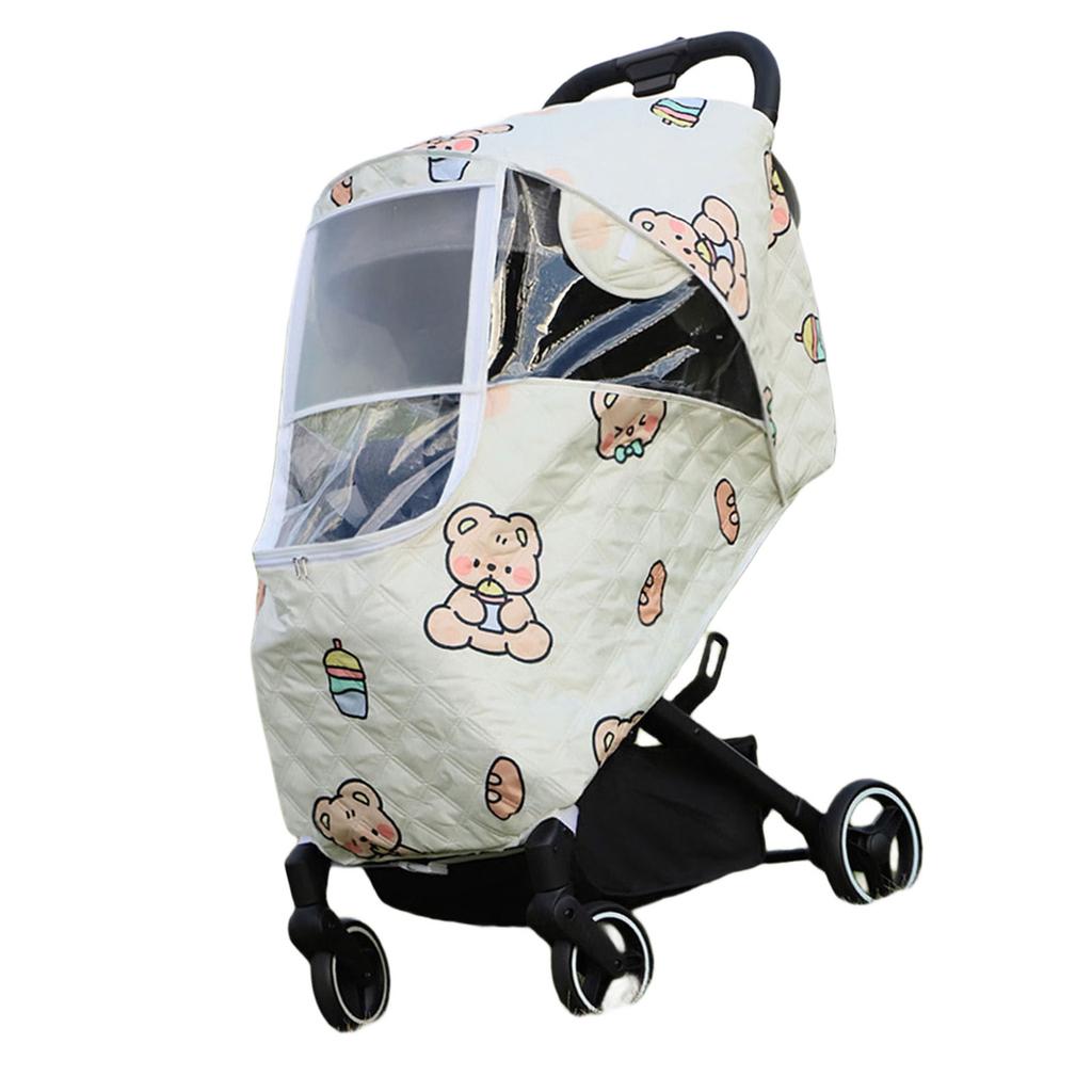 Baby Pushchair Cover Baby Stroller Rain Cover Breathable Windproof Protection Cover Universal Dustproof Weather Shield