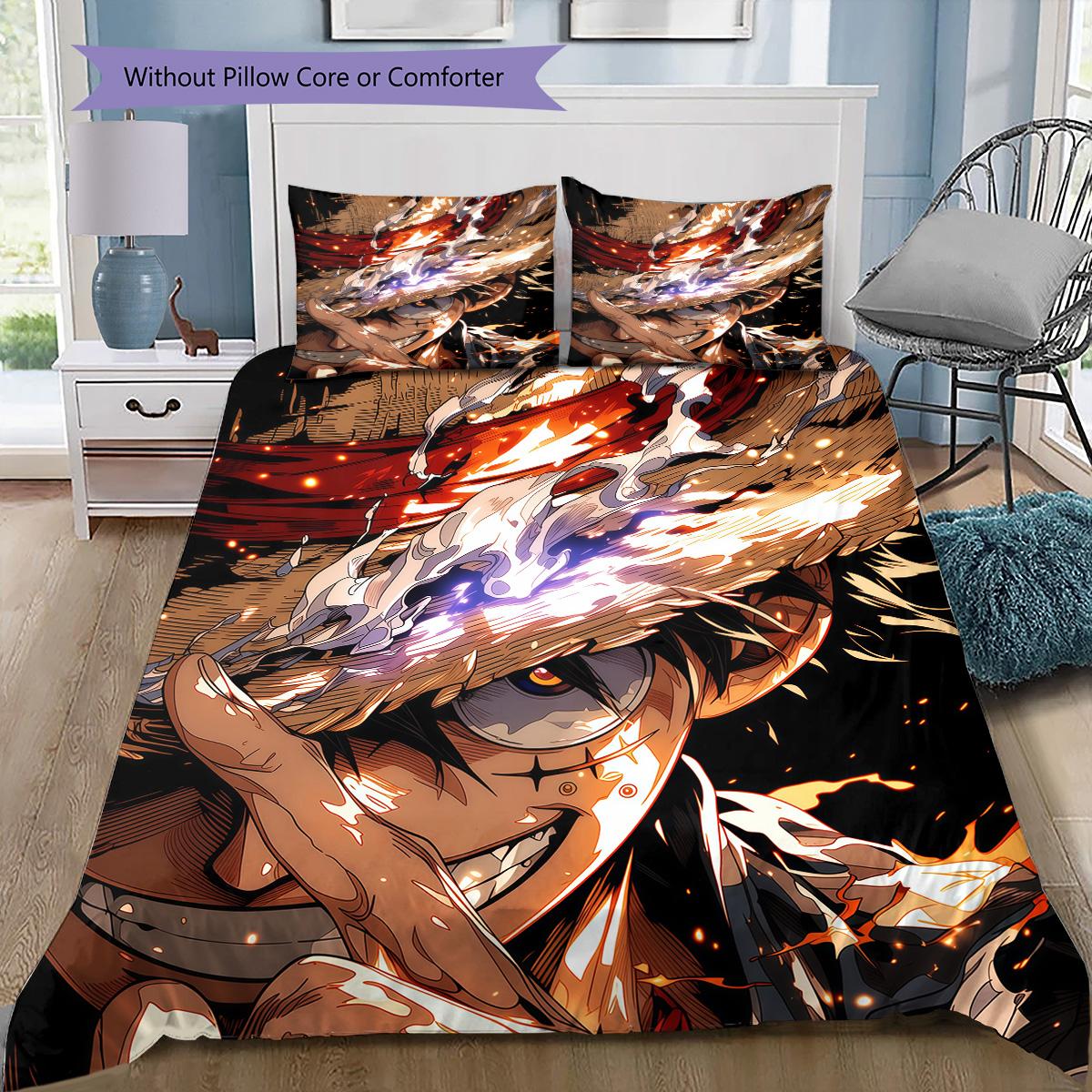 

One Piece Luffy Gear 5 Nika Bedding Set, 1 Duvet Cover & 2 Pillowcases, Home Bedroom, Perfect Gift for Fans 135x200cm