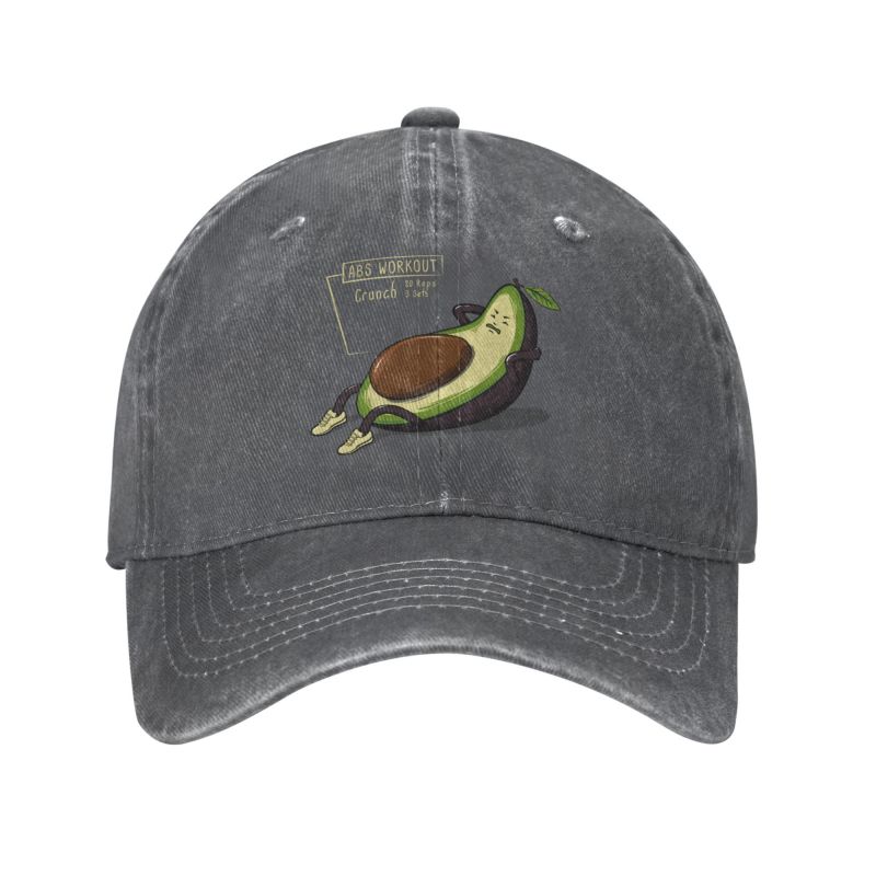 

Classic Unisex Cotton Avocado Abs Workout Baseball Cap Adult Vegan Adjustable Dad Hat Women Unisex Hip Hop