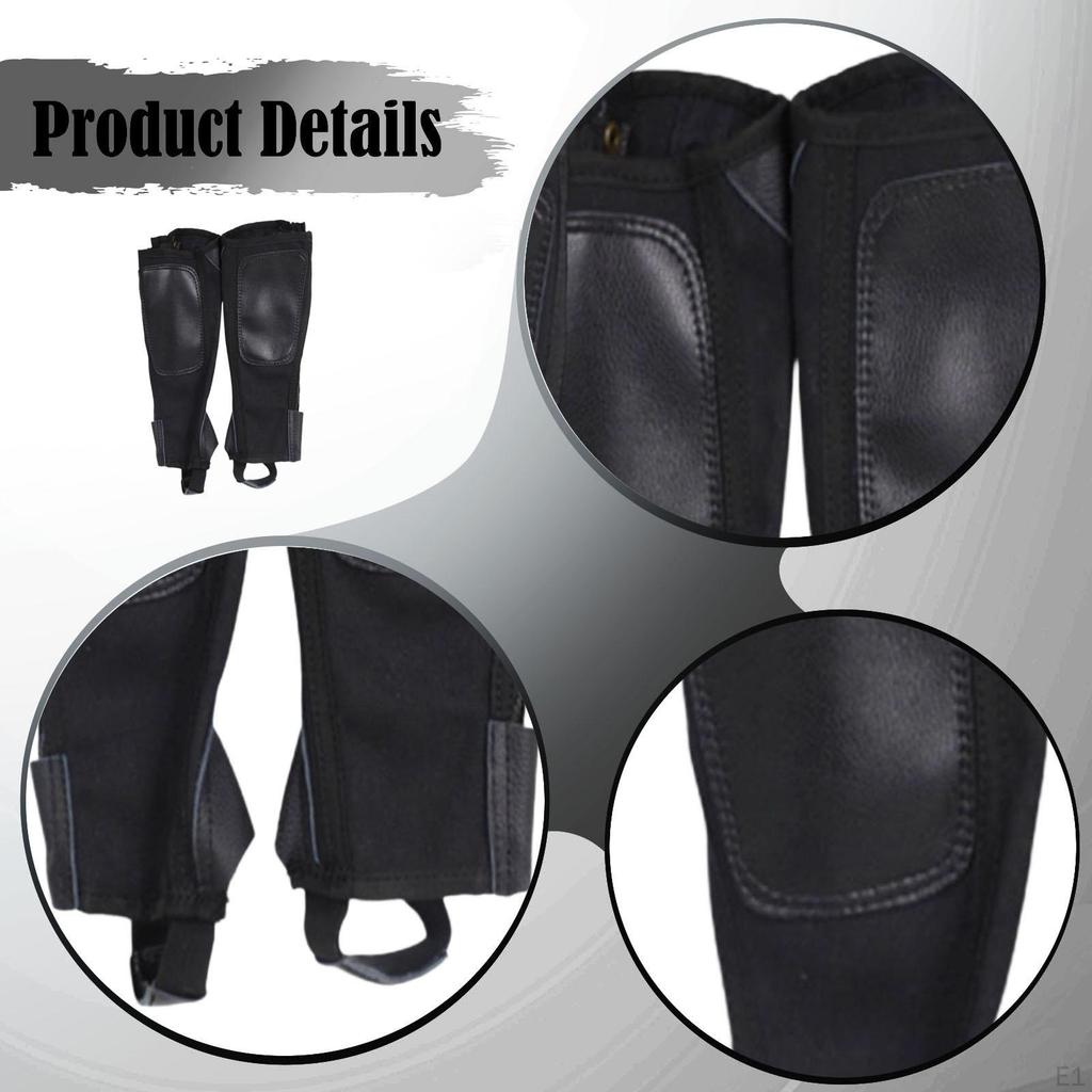 Riding Boot Cover Equestrian Half Chap Leg Protector Shoe with Side Zipper Breathable And for