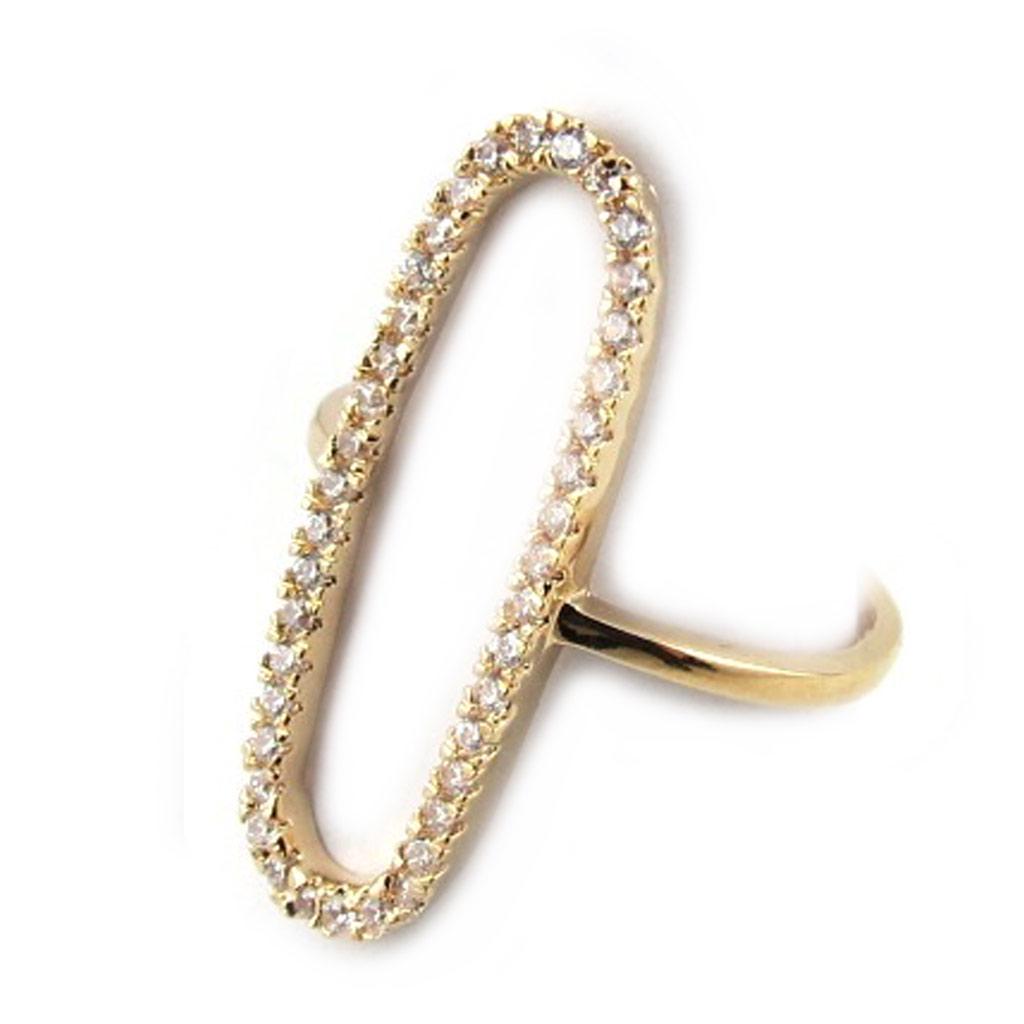 Gullbelagt Ring 'Sissi' hvitt gull - 25x7 mm