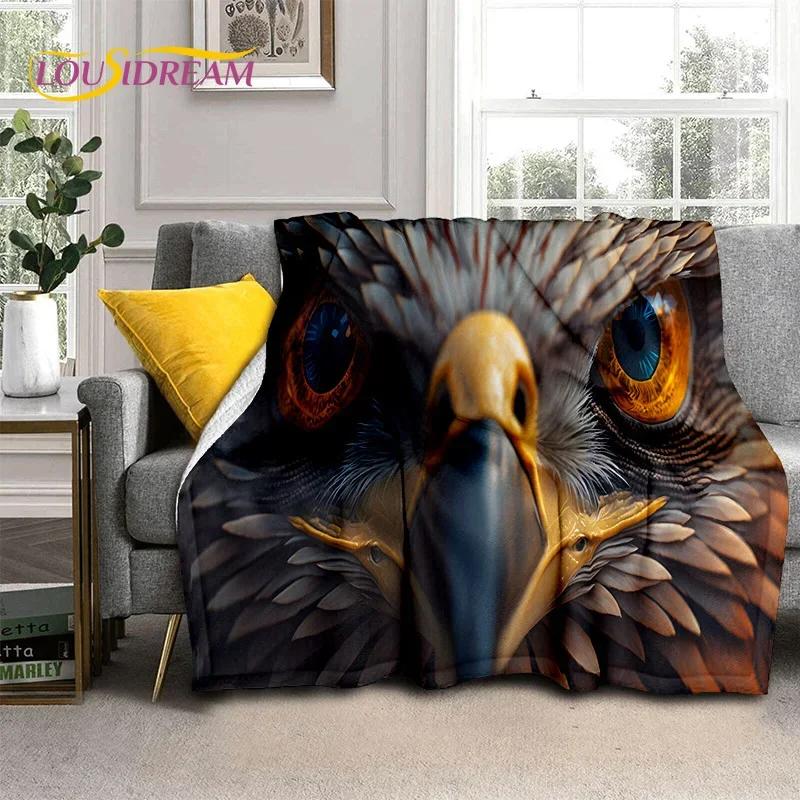 3D Cute Owl Eagle Birds Cartoon Soft Flannel Blanket for Beds Bedroom Sofa Picnic,Throw Blanket for Cover Outdoors Leisure Gift