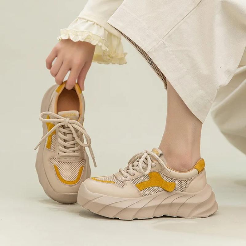 Johnature Lightweight Breathable Mesh Shoes Versatile Sports And Leisure Mixed Colors Women's Shoes