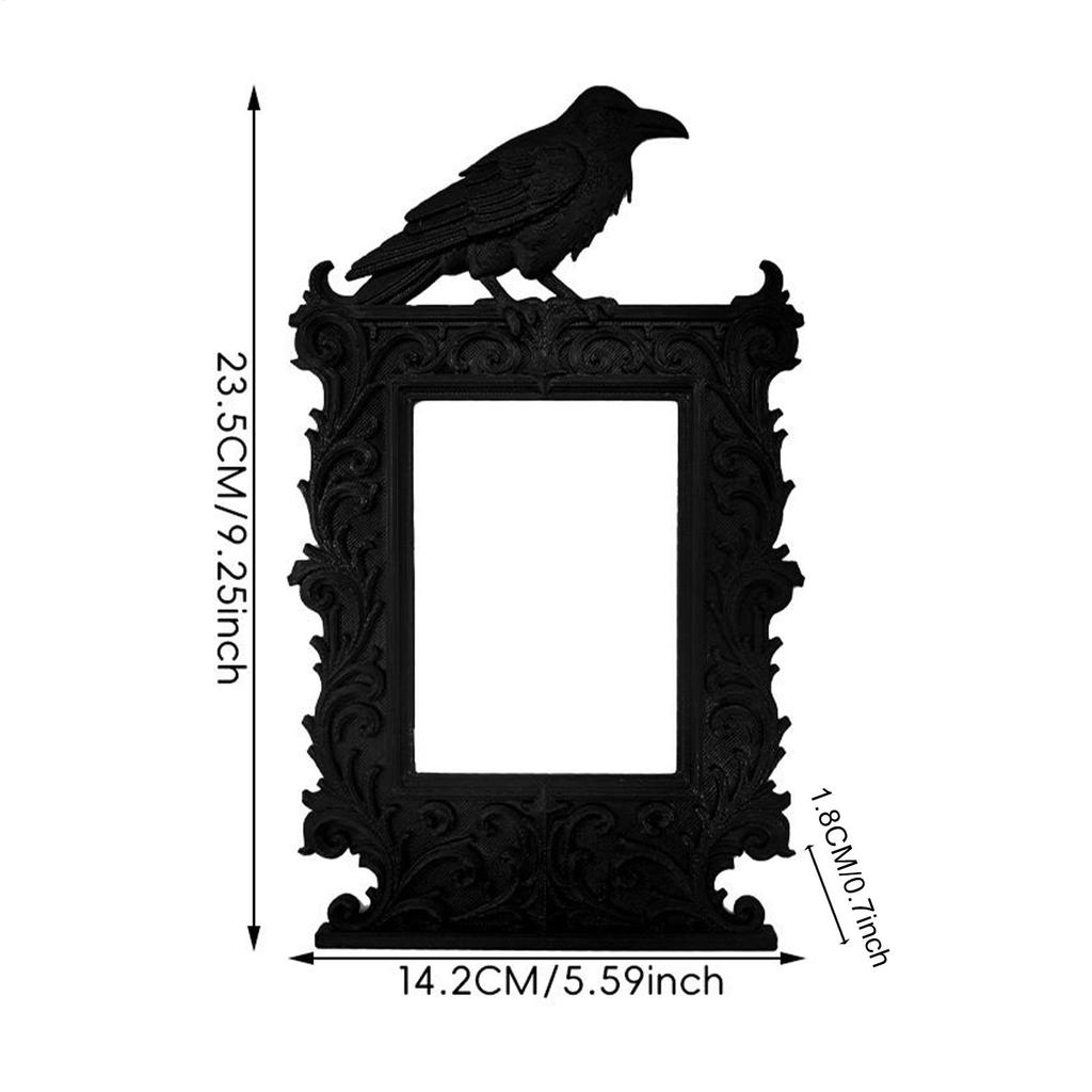 Gothic Halloween Crow Photo Frame Atmosphere Ornaments Multi-purpose Art Decorations For Home Desktop Festival Parties