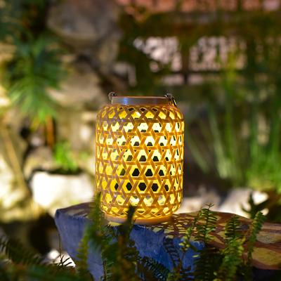 Rattan Solar Laternen Outdoor Hängende Solar Glühbirnen Lichter Wasserdicht Landhaus Dekor Solar Licht Dekoration Für Garten Hof Terrasse