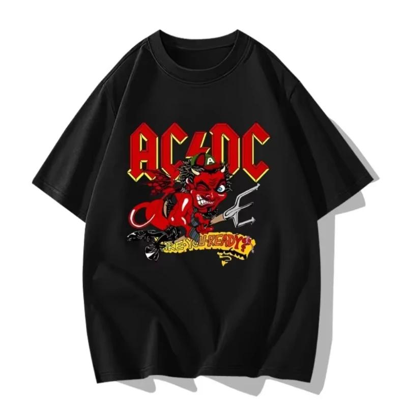 Brand New Design Street Punk Rock ACDC Band Fans Periphery Hip Hop Cotton Print Short Sleeve Men Women Loose Cotton T-shirt