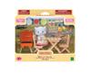 Calico Critters Bubbly Brook Elephant Girls BBQ Picnic Set Dollhouse Playset with Figures and Accessories