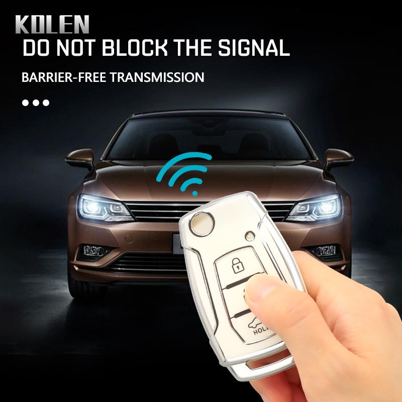 Tpu Car Flip Key Case Cover Shell Fob For Ssangyong Kyron 2 Sanka Actyon Korando Tivoli 3 Buttons Key Protective Holder Keychain