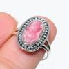 Pierre précieuse Rhodochrosite naturelle Argent sterling massif 925 Bijou Bague S.8 h9n50