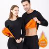 Thermal Underwear Set Men Women Double Layer Warm Base Top Pants Pure Color Cotton Blend
