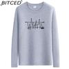 BITCED Men's Spring and Autumn Slim Trend Long-sleeved T-shirt Versatile O-neck Bottoming Shirt