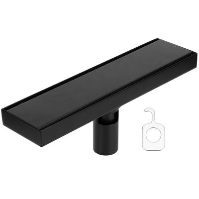 Bodenablauf-Set 304 Edelstahl Linear Rechteckig Duschablauf Mattschwarz 30cm