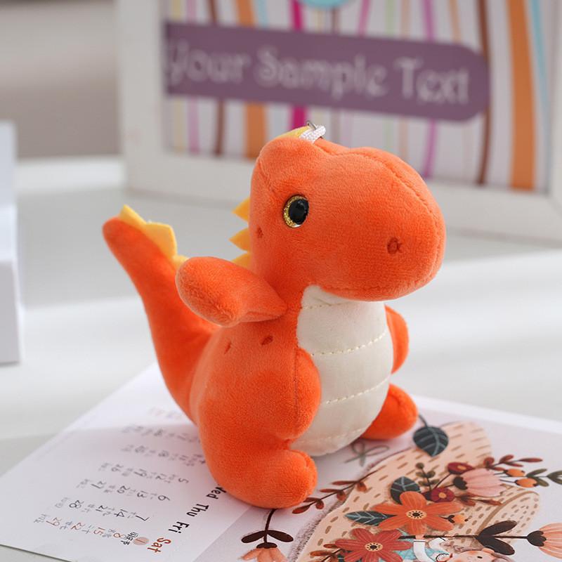 Cute Dinosaur Plush Toy Key Holder Pp Cotton Filled Mini Stuffed Animal For Kids
