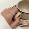 And Versatile Fashionable Copper Ring With Glittering Zircon Stones For Women Trendy