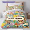 Pokemon Custom Bedding Set Duvet Cover Pillowcase Soft Bedroom Home Decor Anime Theme -QJY