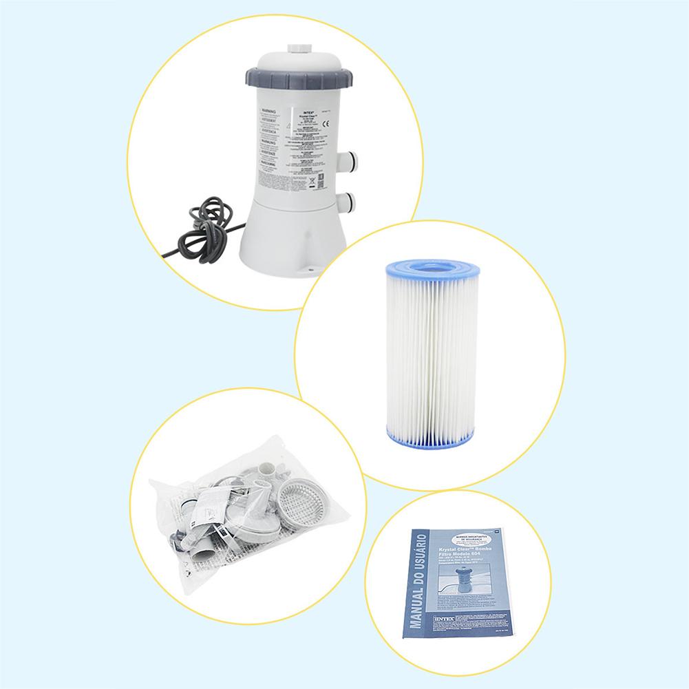 Water Filter Pump 220v 530gal 3 Pin Plug Circulating Water Purifier Swimming Pool Cleaning Accessories