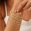 Bohemian Minimalist Women's Hand Jewelry Set: 6 Multi-layer Simple Bracelets