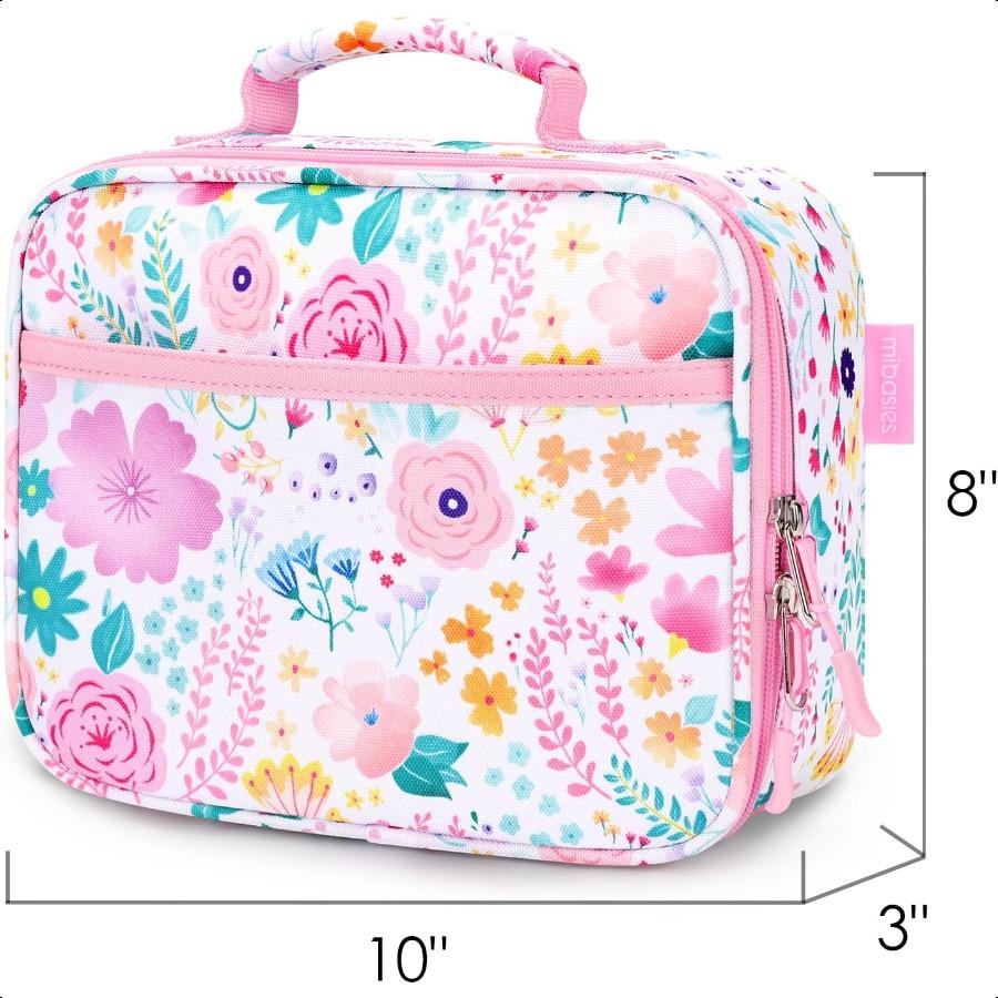 

mibasies Lunch Box for Girls Toddler Insulated and Reusable Lunch Bag for School Flower Pink United States