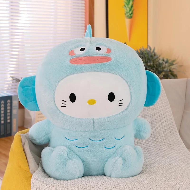 

Sanrio Kitty Cat Cinnamon Dog Plush Toy Doll Lovely Transformation Clownfish Wedding Holiday Gift for Girls 26cm