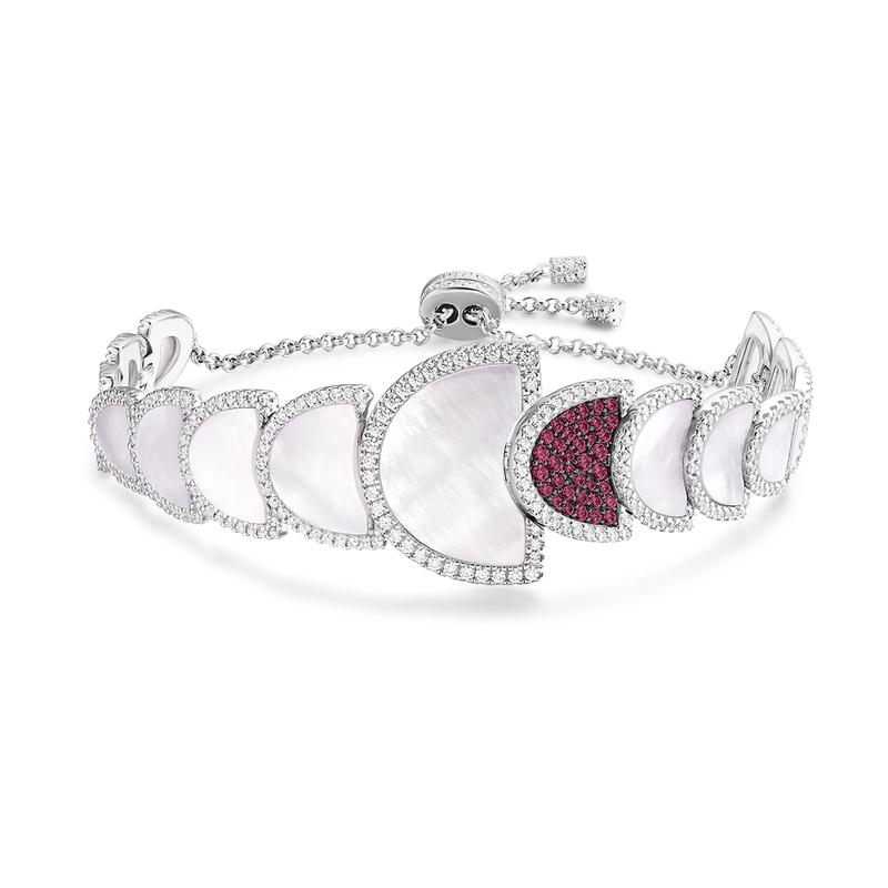 APM Monaco Bracelet [Romantic Confession] Personalized half-moon adjustable mother-of-pearl exquisite design, fashionable, versatile, light AB4997M