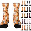 Unisex Mid-Calf Socks with Halloween Print - Breathable Comfortable Ribbed Cuff Socks for Men and Women