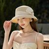 New Summer Straw Hat Women's French Retro Hepburn Style Sun Hat with Big Brim and Small Face Sun Protection Hat