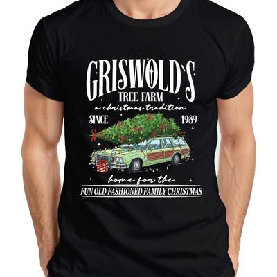 Griswolds Tree Farm Christmas Tradition Unisexs T Shirt Vintage Unisex Soft Top For Everyday Wear Stylish Stretched