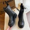 Fashion 2024 New Fashion Shoes for Women Zipper Women's Boots Autumn Round Toe Solid Mid-Calf Platform Water Proof Concise Short Boots