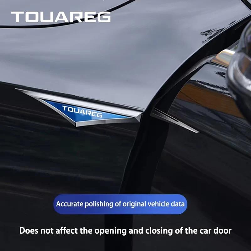 2Pcs for Volkswagen VW Touareg Golf Rline GTI Tiguan Sharan Touran 3D Alloy Knife J198 Emblem Car Body Side Door Blade Fender Sticker